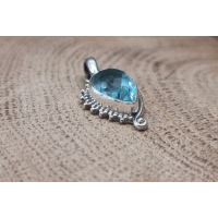 Echt Zilveren ketting hanger Topaas druppel